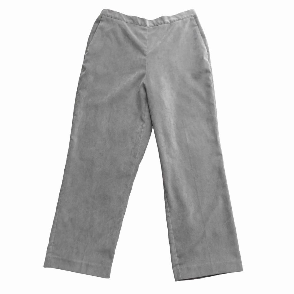 Alfred Dunner Gray Brushed Polyester Pull-on Wide Leg Pants Size 12
